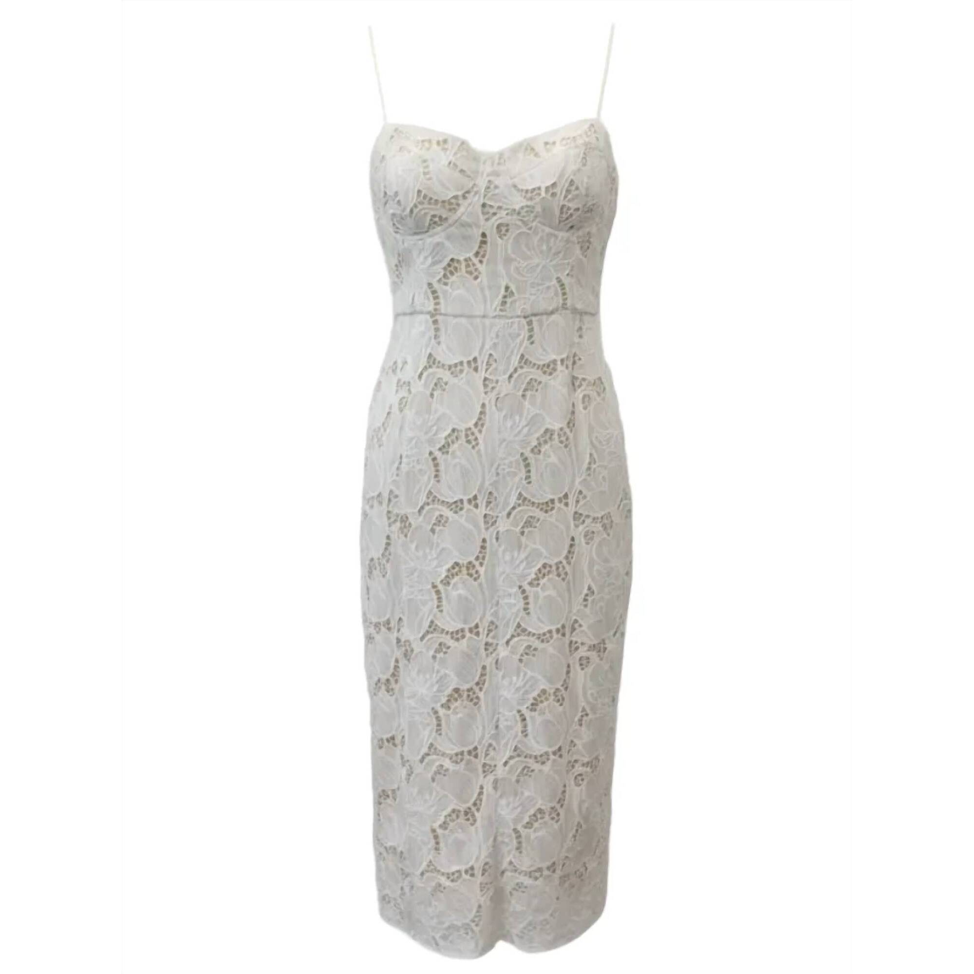 New Cara Cara Camille Dress In Tulip Lace White